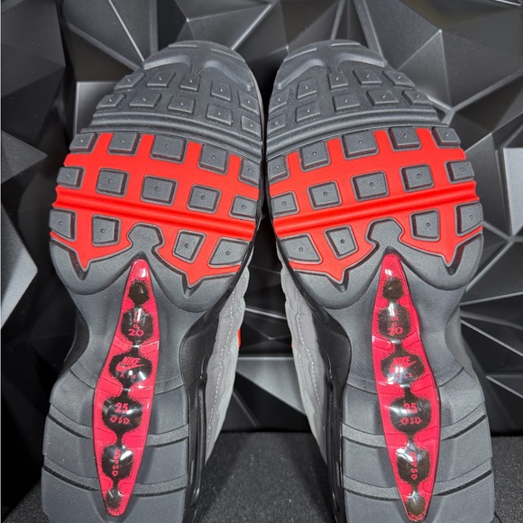 Nike Air Max 95 Men's Sneakers - Gray, Red, and Black - Picture 4 of 10